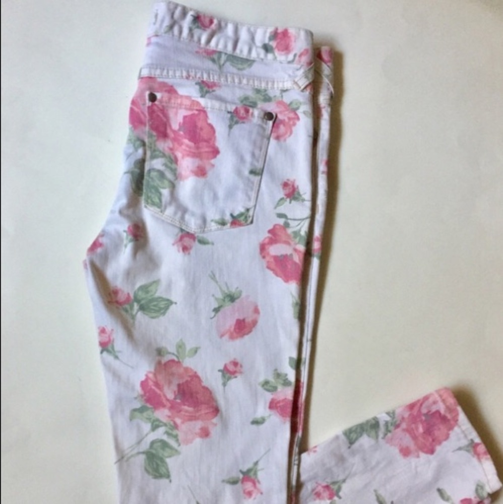 Free people white floral pants